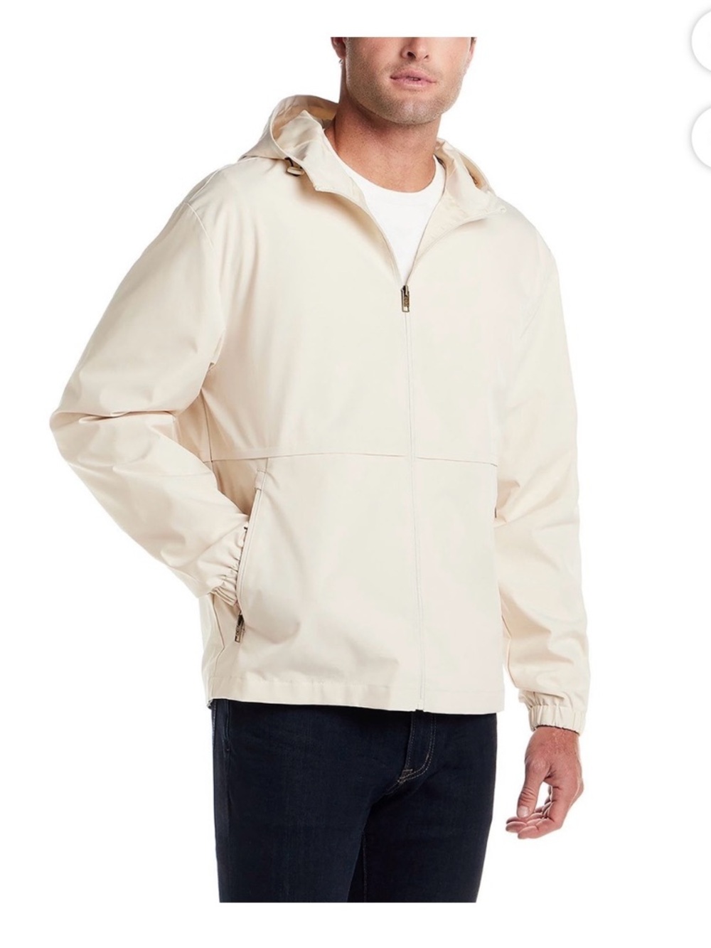 Weatherproof Men's Hooded Rain Jacket in Khaki - Picture 2 of 6